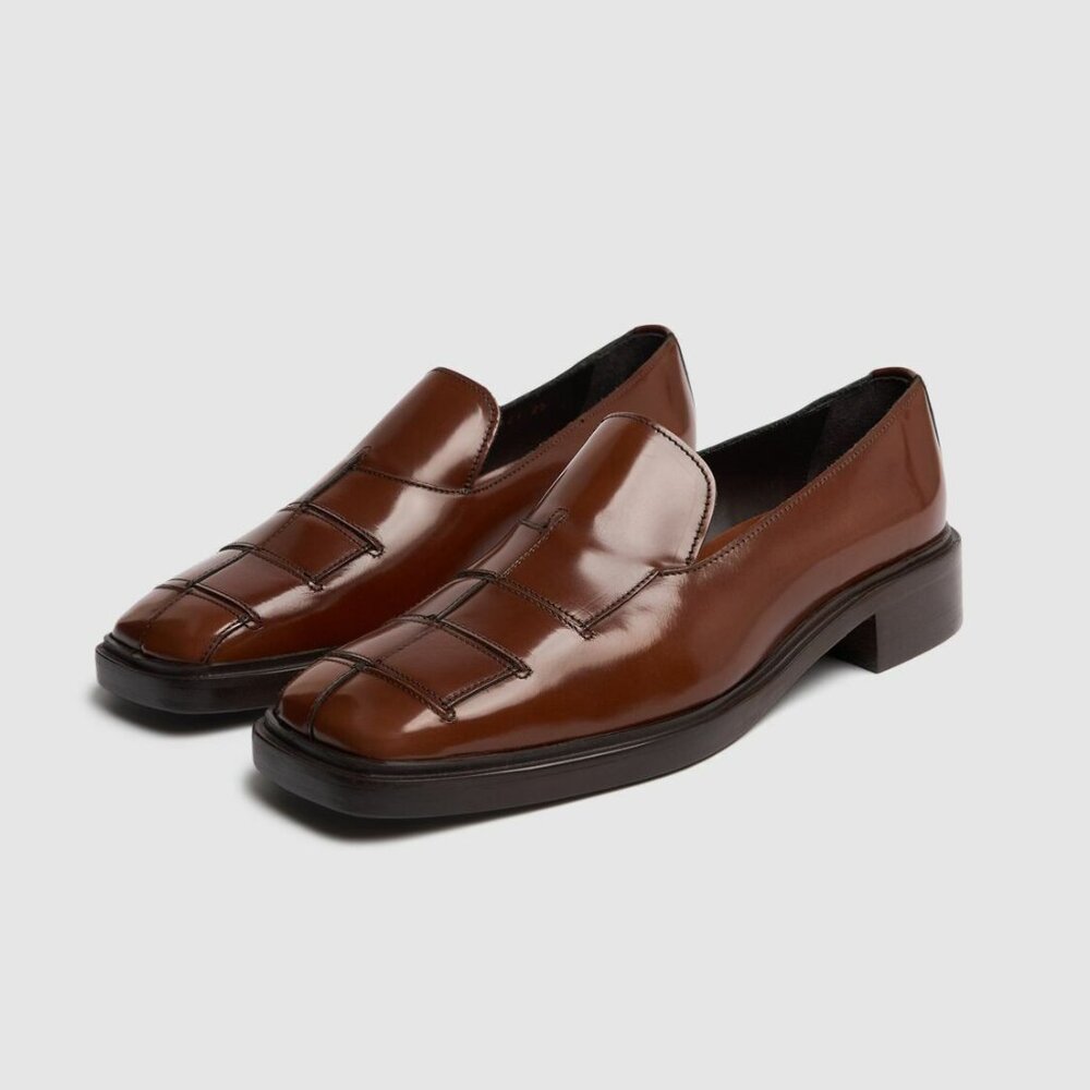 WORN ONCE Hereu Guera Polished Loafers in Tan Size 35 US 5